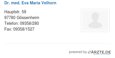 Dr med eva maria velhorn