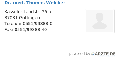 Dr med thomas welcker
