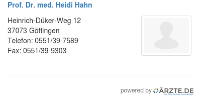 Prof dr med heidi hahn