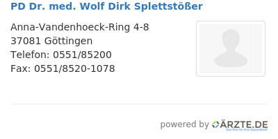 Pd dr med wolf dirk splettstoesser
