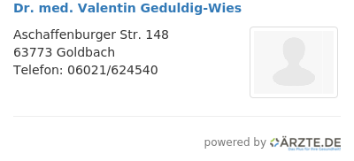 Dr med valentin geduldig wies