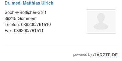 Dr med matthias ulrich 582101