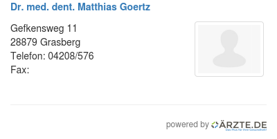 Dr med dent matthias goertz