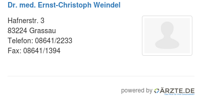 Dr med ernst christoph weindel