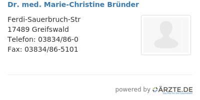 Dr med marie christine bruender