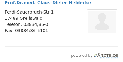 Prof dr med claus dieter heidecke