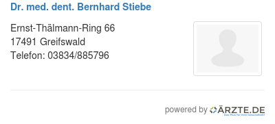 Dr med dent bernhard stiebe
