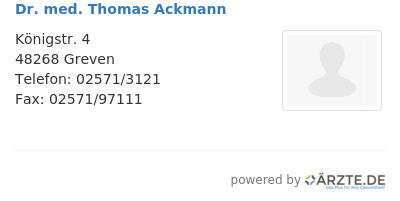 Dr med thomas ackmann