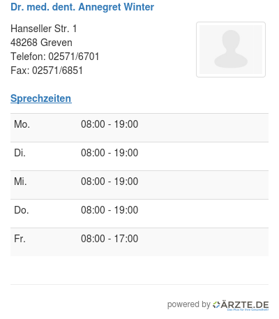 Dr med dent annegret winter