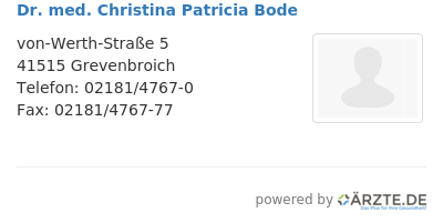 Dr med christina patricia bode