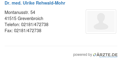 Dr med ulrike rehwald mohr