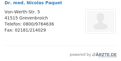 Dr med nicolas paquet