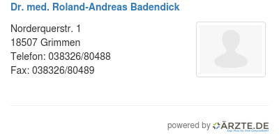 Dr med roland andreas badendick
