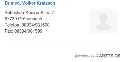 Dr med volker kratzsch