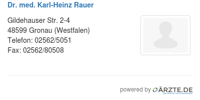 Dr med karl heinz rauer