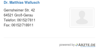 Dr matthias wallusch