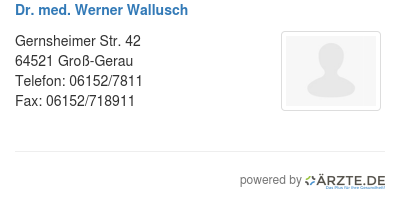 Dr med werner wallusch