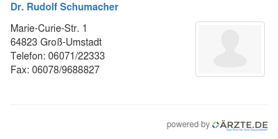 Dr rudolf schumacher