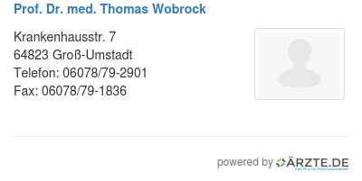 Prof dr med thomas wobrock