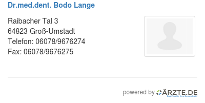 Dr med dent bodo lange