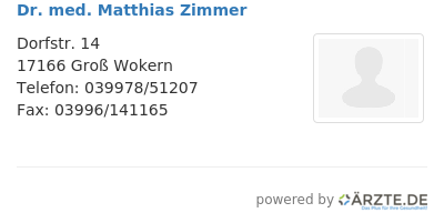 Dr med matthias zimmer