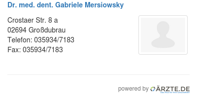Dr med dent gabriele mersiowsky
