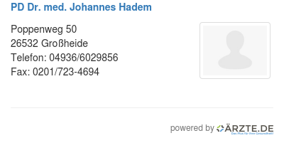 Pd dr med johannes hadem