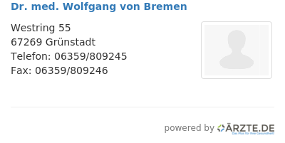 Dr med wolfgang von bremen