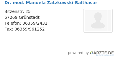 Dr med manuela zatzkowski balthasar 648743
