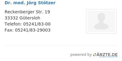Dr med joerg stoetzer