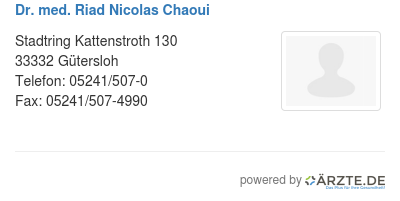 Dr med riad nicolas chaoui
