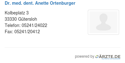 Dr med dent anette ortenburger