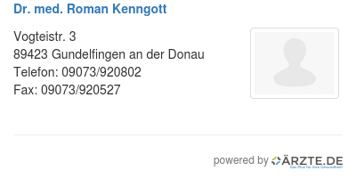 Dr med roman kenngott