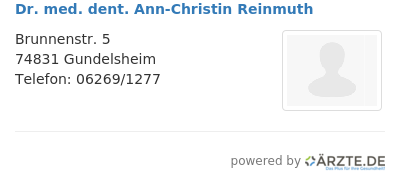 Dr med dent ann christin reinmuth