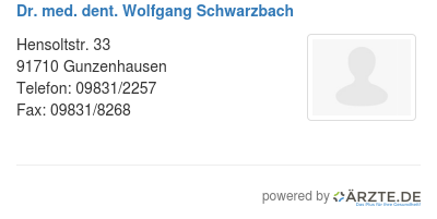 Dr med dent wolfgang schwarzbach