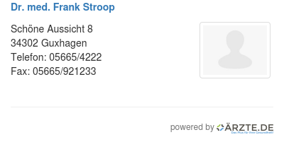 Dr med frank stroop