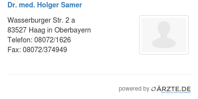 Dr med holger samer