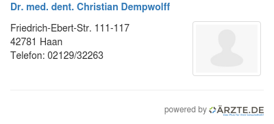 Dr med dent christian dempwolff