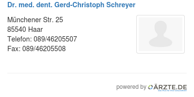 Dr med dent gerd christoph schreyer