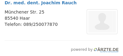 Dr med dent joachim rauch