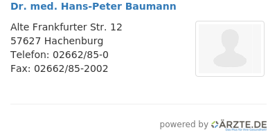 Dr med hans peter baumann
