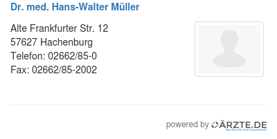 Dr med hans walter mueller