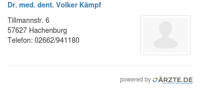 Dr med dent volker kaempf