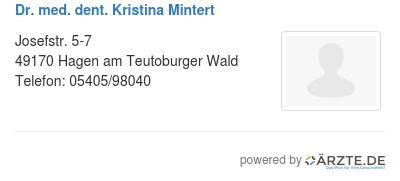 Dr med dent kristina mintert