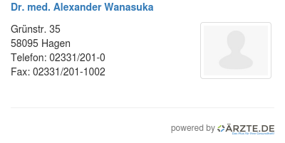 Dr med alexander wanasuka