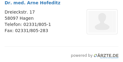 Dr med arne hofeditz