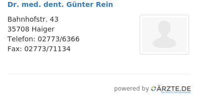Dr med dent guenter rein