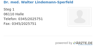Dr med walter lindemann sperfeld