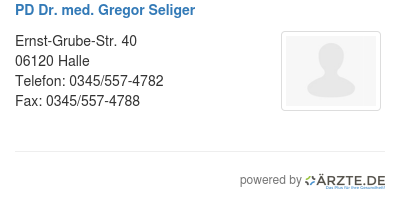 Pd dr med gregor seliger