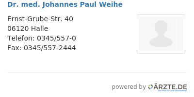 Dr med johannes paul weihe